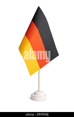 Small table flag of Germany isolated on white background Stock Photo