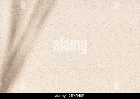 Beach Sand background texture with leaves shadow. Flat Sandy beach. Top view Stock Photo