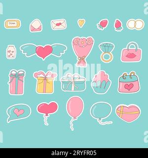 Balloons stickers set Royalty Free Vector Image