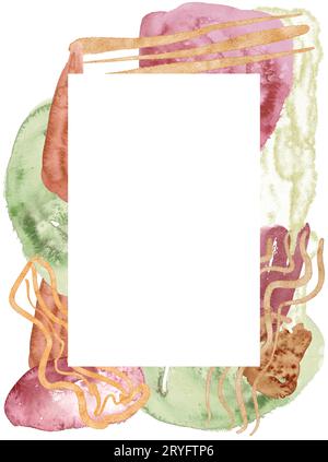 Watercolor abstract geometric shapes set, Abstract elements. orange ...