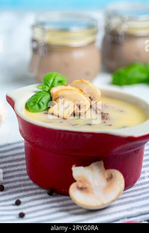 Chicken liver pate with mushrooms. Stock Photo