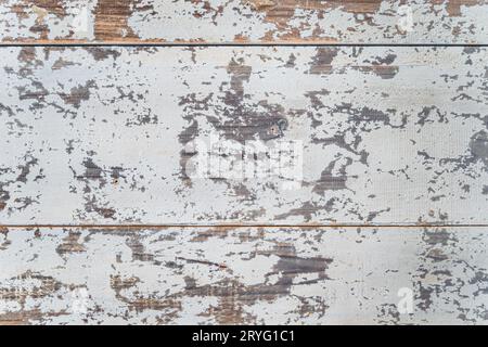 Vintage white painted oak, scratched, aged and paint peeling off from wood Stock Photo
