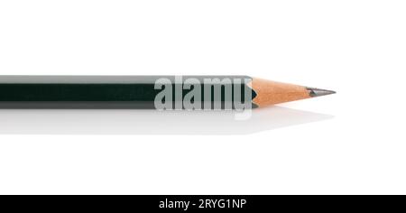 Drawing pencil isolated on white background. Close up Green color Stock Photo