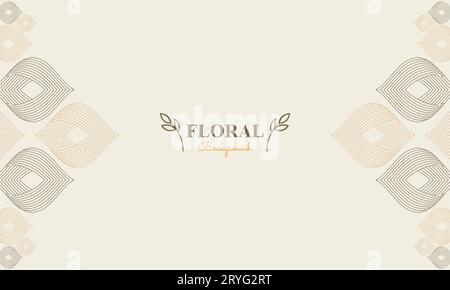 floral background with abstract natural shape, leaf and floral ornament in soft pastel color style design Stock Photo