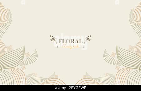floral background with abstract natural shape, leaf and floral ornament in soft pastel color style design Stock Photo