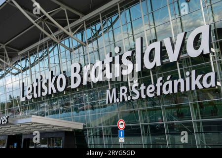 Bratislava, Slovakia - October, 3, 2022 : Bratislava airport terminal building. (Letisko Bratislava) Stock Photo