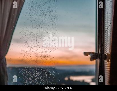 Bathing room interior with panoramic window Stock Photo