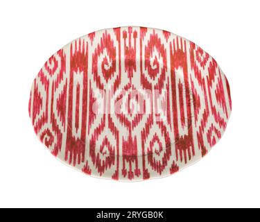 A vintage oriental ceramic plate isolated on a white background Stock Photo
