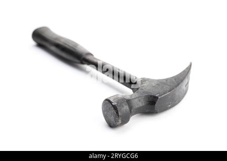 Aged claw hammer isolated on white background Stock Photo