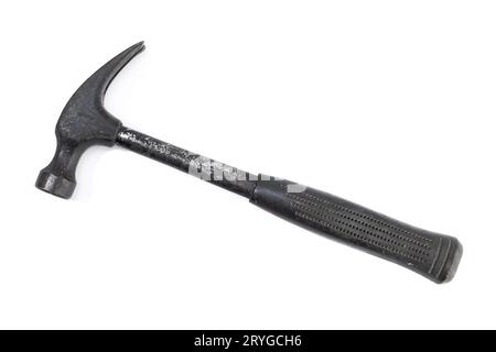 Aged claw hammer isolated on white background Stock Photo