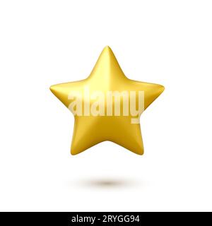 3D gold star icon. Star shape. Design element for app and web. Vector illustration Stock Vector