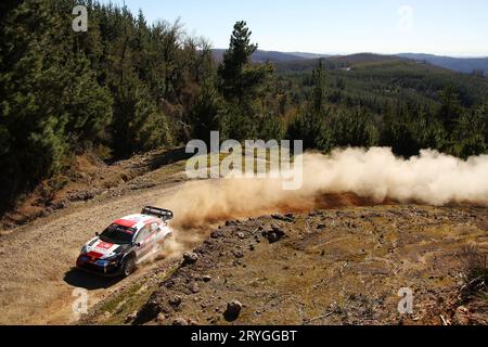 Los Angeles, Chili. 30th Sep, 2023. 18 Takamoto KATSUTA (JPN), Aaron JOHNSTON (IRL), TOYOTA GAZOO RACING WRT, TOYOTA GR Yaris Rally1 Hybrid, WRC, action during the Chile Rally 2023, 11th round of the 2023 WRC World Rally Car Championship, from September 28 to October 1st, 2023 in Los Angeles, Chile - Photo Sophie Graillon/DPPI Credit: DPPI Media/Alamy Live News Stock Photo