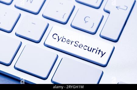 Cyber Security word on computer keyboard key Stock Photo
