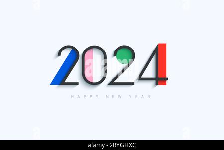 Banner new year 2024, happy holiday flyer. Stock Vector