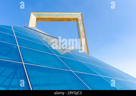 DUBAI, UAE - NOVEMBER 13, 2019: Dubai frame as tourist attraction Stock Photo