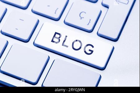 Blog Word on computer Keyboard Key Stock Photo