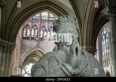 Tomb of King Louis XVI, in Basilica of Saint-Denis Stock Photo