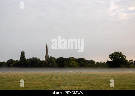 Autumnal Mist in St Ives, Cambridgeshire, UK Stock Photo