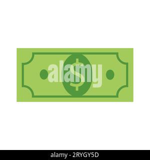 Dollar bill vector icon. Money symbol, flat style illustration. Stock Vector