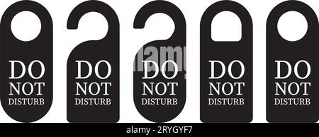 Empty label Hotel room door hanger. Do not disturb label. Isolated on white background. Vector illustration Stock Vector