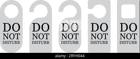Empty label Hotel room door hanger. Do not disturb label. Isolated on white background. Vector illustration Stock Vector