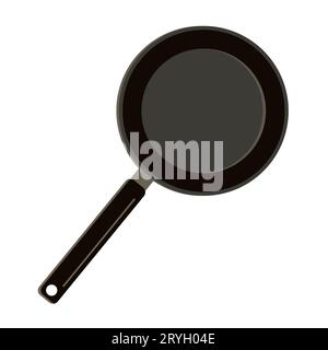 Frying pan top view.Conceptual in flat style design.Isolated on white background.Vector illustration Stock Vector