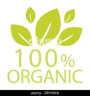 Organic products sticker, label, badge and logo. 100% PREMIUM QUALITY. Eco-friendly badge. Logo template for organic and eco friendly products. Stock Vector