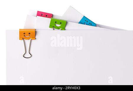 Multicolored paper clips Stock Photo
