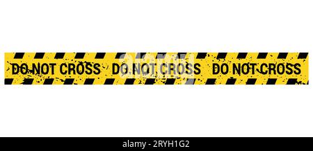 Police line do not cross. Barrier tape. Crime scene border. Safety type.  Accident restriction line. Isolated on white background. Vector  illustratio Stock Vector
