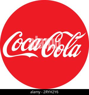 Coca cola energy drink company logo summer element template sign icon symbol Stock Vector