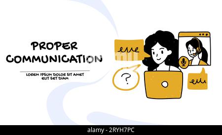 Customer service support and proper communication concept Stock Vector