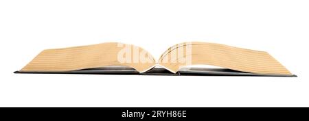 Open book on a white background. Stock Photo