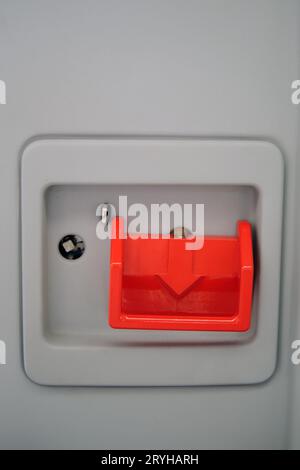 Emergency break for forced opening of doors in a train carriage Stock Photo