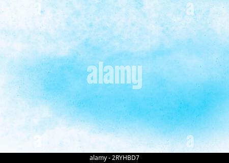 Blue watercolor on white paper canvas. Abstract art background Stock Photo