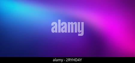 Neon colors flow, grainy texture effect, purple pink blue color gradient background blurred futuristic banner design Stock Photo