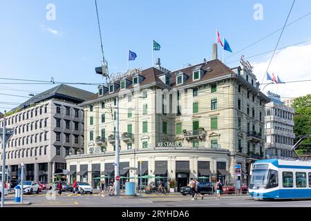 Historic Central Plaza Hotel, Central Plaza, Altstadt (Old Town), City of Zürich, Zürich, Switzerland Stock Photo