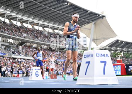 Wilfried Happio during the Meeting de Paris Wanda Diamond League 2023 athletics event on June 9, 2023 at Charlety stadium in Paris, France. Photo Victor Joly / DPPI Stock Photo