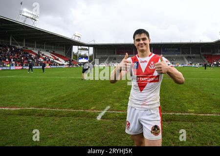 St. Helens, England - 30th September 2023 - Jon Bennison of St Helens. Betfred Super League Play Off's, St. Helens vs Warrington Wolves at Totally Wicked Stadium, St. Helens, UK Stock Photo