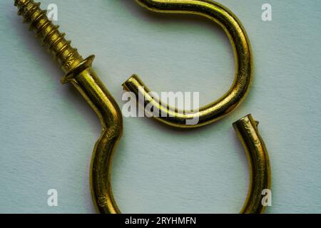 A colorful mix of nails and screws with eyelets and hoes Stock Photo