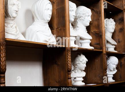 Possagno, Italy: Antonio Canova collection. Classical sculptures in white marble located in his native house. Stock Photo