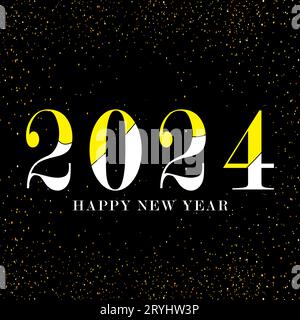 Happy new year 2024 design with numbers. happy new year 2024 vector design for poster, calendar, banner and more Stock Vector