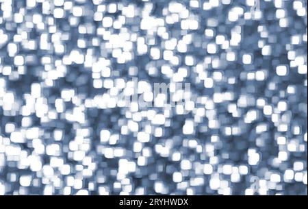 Abstract blue background design with rounded square shape lights in random geometric pattern. Defocused Lights and Dust Particle Stock Photo
