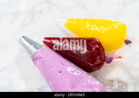 Creating Extravagant Cupcakes for Birthday Celebration Stock Photo