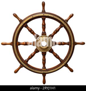 Rudder on an old wooden boat on a small shipyard in Flensburg
