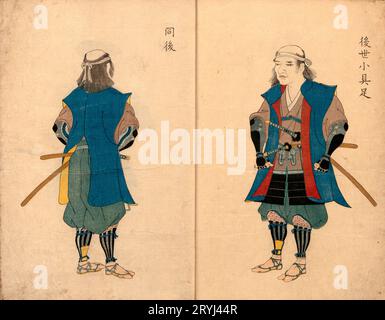 Illustrations Showing the Wearing of Arms and Armor Yamaguchi Bisu 1848 Stock Photo