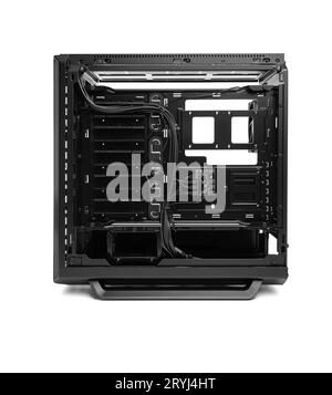 Open system unit case with fans of a personal computer. Stock Photo