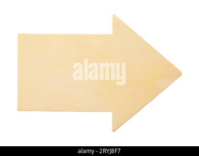 Blank Wood Arrow Sign Cut Out on White. Stock Photo