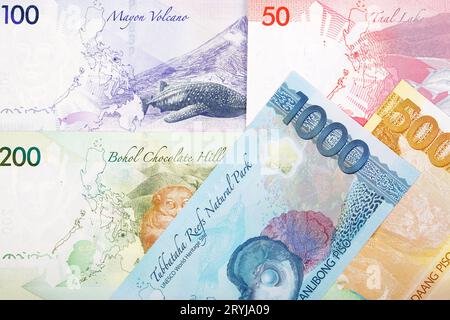 Philippine money - new series of banknotes - reverse side Stock Photo