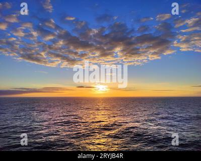 Moody sunset over the North Sea, Skagerrak, Denmark, Europe Stock Photo