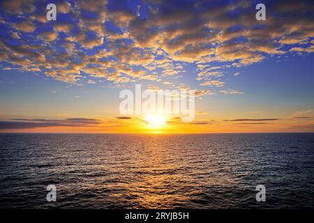 Moody sunset over the North Sea, Skagerrak, Denmark, Europe Stock Photo